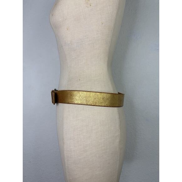 Express Women’s Gold Distressed Leather Belt Size S, western, boho-chic, casual main image 7